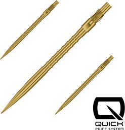Harrows Końcówki stalowe ostre Harrows QUICK POINT - HM GRIP goldGroty Harrows HM Grip Quick Points z nacięciami dla lepszej kontroli i stabilności. System Quick Point umożliwia szybką wymianę i dopasowanie rzutek do stylu gry. 26 mm