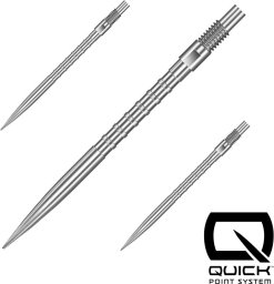 Harrows Końcówki stalowe ostre Harrows QUICK POINT - HM GRIP silverGroty Harrows HM Grip Quick Points z nacięciami dla lepszej kontroli i stabilności. System Quick Point umożliwia szybką wymianę i dopasowanie rzutek do stylu gry. 26 mm