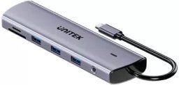HUB USB Unitek D1113BGY01 1x RJ-45 1x SD 1x USB-C PD 1x microSD 1x HDMI + 4x USB-A 3.0 (D1113BGY01)