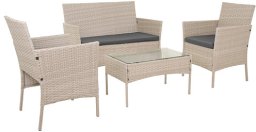 Gardlov Meble ogrodowe rattanowe beżowe Gardlov 26909