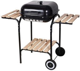 KingHoff Grill ogrodowy, węglowy, z pokrywą, z półkami i kółkami