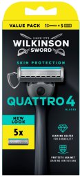Wilkinson Sword WILKINSON_Sword Quattro 4 maszynka do golenia + wkłady 5szt