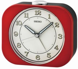 Seiko Budzik Seiko QHE195R 11x10 cm czerwony metaliczny .