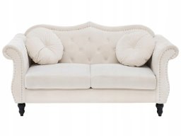 Beliani Sofa dla 2 osób SKIEN Welur Beżowy