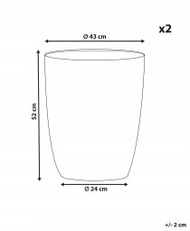 Beliani Zestaw 2 doniczek CROTON 43 cm Złamana biel