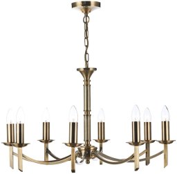 Lampa wisząca DAR Pałacowa lampa wisząca Ambassador AMB0875 Dar Lighting antyczny mosiądz