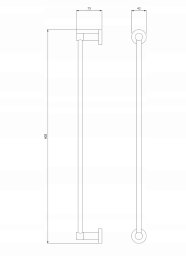 Aptel MODERN PROJECT WIESZ NA RĘCZNIK 60CM MIEDŹ SZCZOT