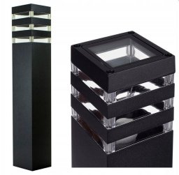 Kinkiet SuperLed Zewnętrzna lampka ogrodowa Toro 6744 SuperLED kwadratowa IP44 czarna