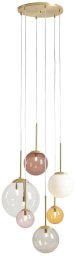 Lampa wisząca Aldex Lampa wisząca kaskada Bosso 1119K40_R Aldex kolorowe kule szklane mosiądz