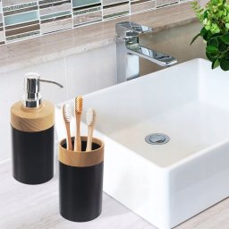Wenko Kubek Łazienkowy Czarny 7,5 x 11,5 cm ORION BLACK Lekki z Tworzywa
