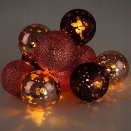Lampki choinkowe Decorative Lighting Lampki Bombki Świecące 10 led Fioletowe 4 cm ORION na Baterie