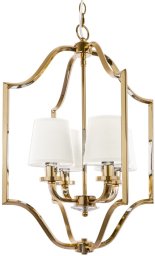 Lampa wisząca Cosmo Light Wisząca lampa salonowa New York p04667au-wh metal tkanina złota biała