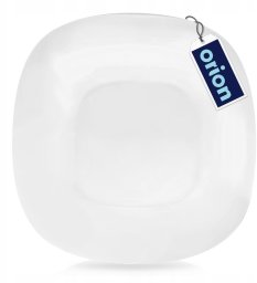 Lumarko Talerz Deserowy Szklany Biały LUNA Kwadratowy 20 cm ORION
