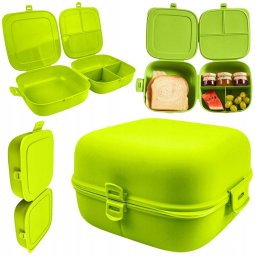 Aptel Pojemnik Lunchbox Dzielony 3 Komory 14 L VILDE z Klipsami 16 x 16 cm