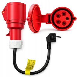 Qoltec Adapter Qoltec do ładowarek EV | gniazdo CEE 16A 5P | 400V na SCHUKO 230V | 3.5 kW