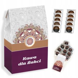 Cup&You Zestaw 10 różnych kaw smakowych KAWA DLA BABCI - box prezentowy upominkowy z kawami deserowymi premium 60 70 80 90 urodziny