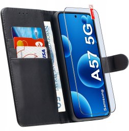 krainaGSM ETUI z klapką do Samsung A57 5G Zamykane Magnetyczne + SZKŁO