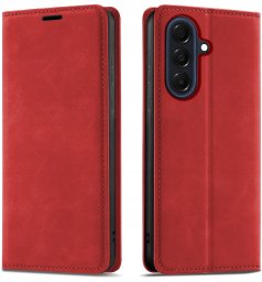 krainaGSM ETUI Z KLAPKĄ do Samsung A57 Zamykane Magnetyczne Skórzane + Szkło 9H
