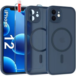 krainaGSM Etui Magnetyczne Matowe do iPhone 12 |do MagSafe Szkło