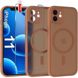 krainaGSM Etui Magnetyczne Matowe do iPhone 11 |do MagSafe + Szkło