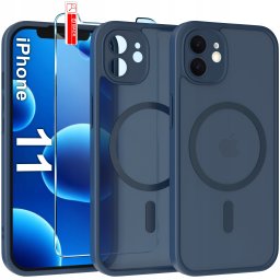 krainaGSM Etui Magnetyczne Matowe do iPhone 11 |do MagSafe + Szkło