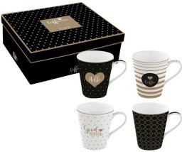 EASY LIFE Kubki porcelanowe Caffee 300ml 4szt