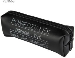 Piórnik PAJACYK Piórnik jednokomorowy czarny - Poniedziałek powin