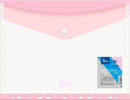 Tetis Koperta A4 PP na zatrzask perfor. różowa (6szt)