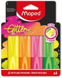 Maped Zakreślacz Glitter Fluo brokatowy 4 kolory MAPED