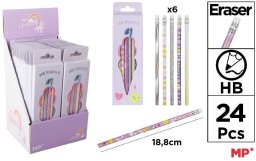 Starpak Ołówek z gumką Unicorn 6szt