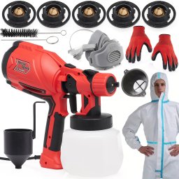 Techrebal Agregat Malarski Pistolet Elektryczny do Malowania 870W 5x Dysza Maska Filtr