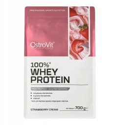 OstroVit OstroVit 100% Whey Protein 700 g białko WPC o smaku kremowej truskawki one size