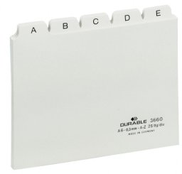 Durable Guide index card A6 division 5/5 A-Z printed tabs PP