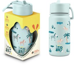 U-grow Brosky Kids Miętowa butelka na wodę dla dzieci w zebry 450ml