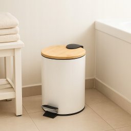 Kosz na pranie YokaHome Kosz łazienkowy z bambusem ZETRU, 3 l