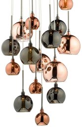 Lampa wisząca DAR Wisząca lampa Aurelia AUR1564 Dar Lighting szkło miedziany czarny chrom bursztynowy