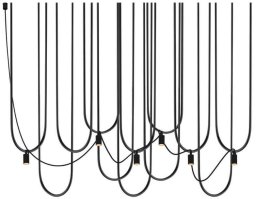 Lampa wisząca Shilo Lampa wisząca do salonu UDIN 9785 Dohar tuby metalowe czarne