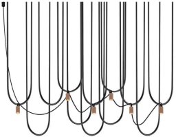 Lampa wisząca Shilo Nowoczesna wisząca lampa UDIN 9783 Dohar tuba czarna platynowa