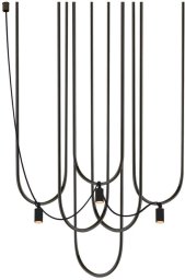 Lampa wisząca Shilo Potrójna lampa wisząca UDIN 9786 Dohar podłużne tuby czarna