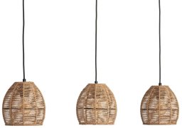 Lampa wisząca Abruzzo Potrójna lampa zwis Boho ABR-LW9-BH-E27 Abruzzo pleciona brązowy