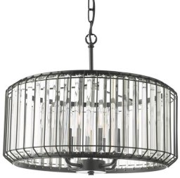 Lampa wisząca DAR Szklana lampa wisząca Naeva NAE0422 Dar Lighting przezroczysta czarna