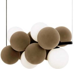 Lampa wisząca Abruzzo Wisząca lampa molekułowa Vino ABR-GRAPPA-H-B nad stół kule szare białe