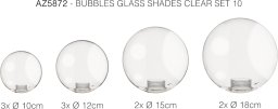 Azzardo Zestaw 10 kloszy BUBBLES AZ5872 Azzardo 10,12,15,18cm szkło przezroczysty