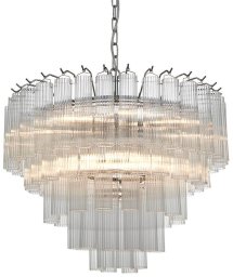 Lampa wisząca ENDON Lampa wisząca szklana Toulouse 104090 tuby nad stół nikiel