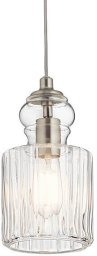 Lampa wisząca Kichler Szklana lampa nad wyspę Riviera KL-RIVIERA-P-B retro nikiel przezroczysta
