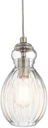 Lampa wisząca Kichler Wisząca lampa szklana Riviera KL-RIVIERA-P-C nikiel przezroczysta