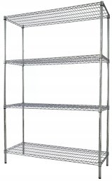Technica Regał 4-półkowy 600x600x1800 mm ze stali chromowanej | TECHNICA, Silver Line
