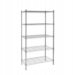 Technica Regał 5-półkowy 1200x450x1800 mm ze stali chromowanej | TECHNICA, Silver Line