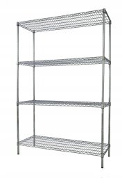 Technica Regał 4-półkowy 1800x450x1800 mm ze stali chromowanej | TECHNICA, Silver Line