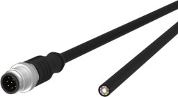 Triton Kabel czujnika/siłownika METZ CONNECT M12, kod A, złącze M12 proste - otwarty koniec, czarny, 10 m